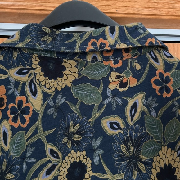 NATURAL LIFE Floral Long Sleeve Dress - Blue and Gold - Picture 9 of 10